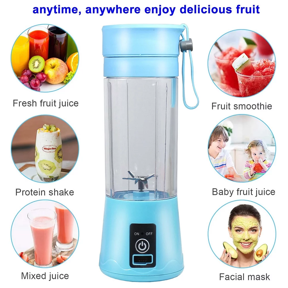 380Ml Electric Juicer Bottle, Fruit Vegetable Blender