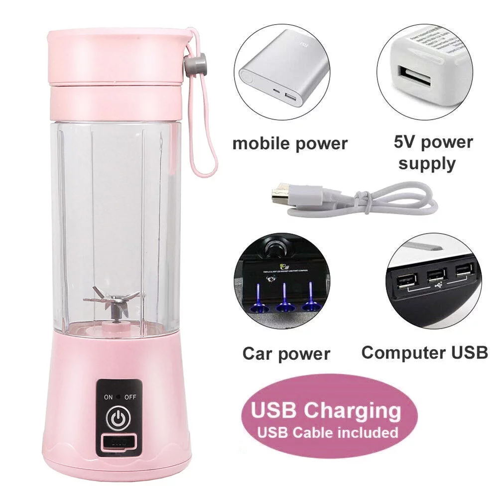 380Ml Electric Juicer Bottle, Fruit Vegetable Blender