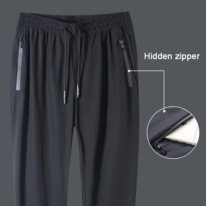 Men Running Pants With Zipper Pockets Men Training and Joggings Pants